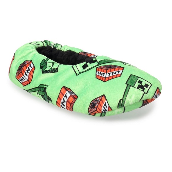Minecraft Creeper TNT Snuggle Toes Slipper Socks - Picture 13 of 15